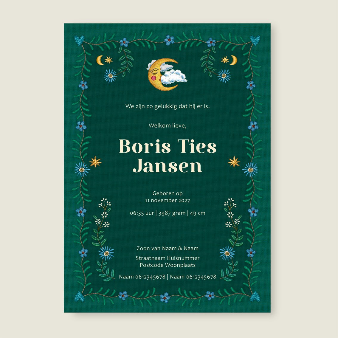 Sample Embroider Lion Dark Green - Story of July