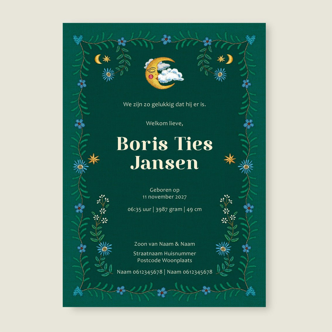 Sample Embroider Lion Dark Green - Story of July