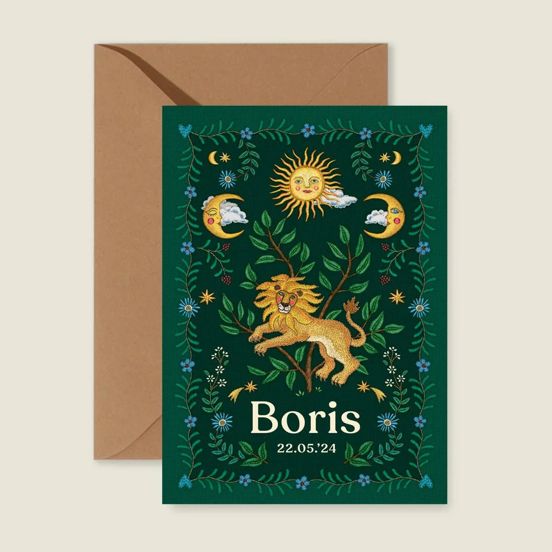 Sample Embroider Lion Dark Green - Story of July