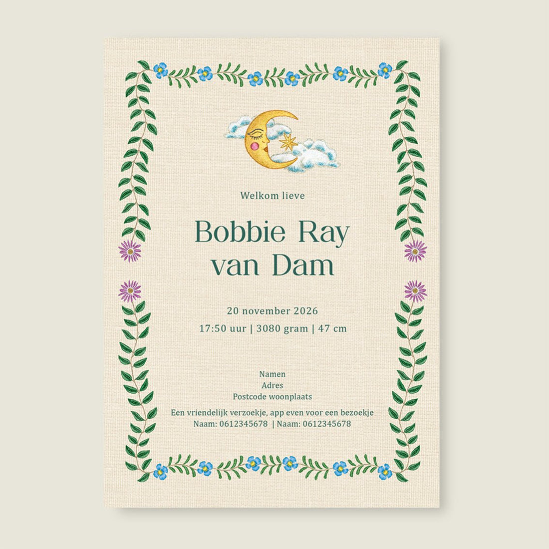 Sample Embroider Panter Green - Story of July