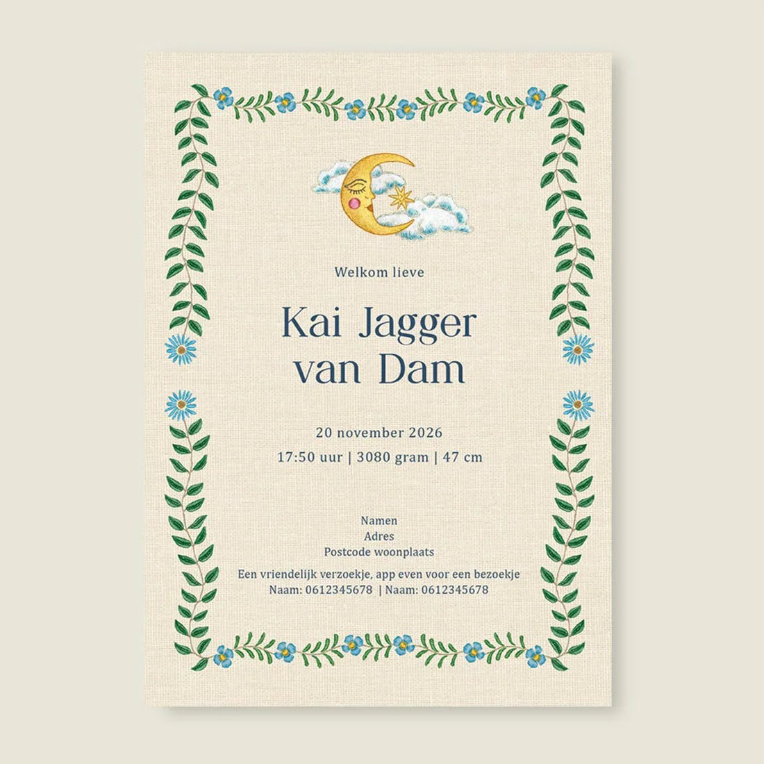 Sample Embroider Rabbit Blue - Story of July