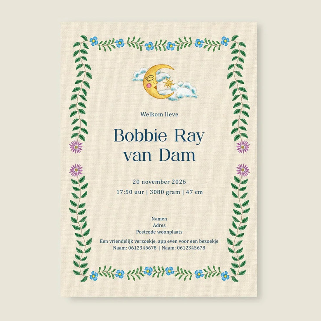 Sample Embroider Rabbit Green - Story of July