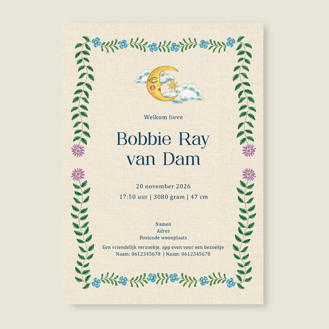 Sample Embroider Rabbit Green - Story of July