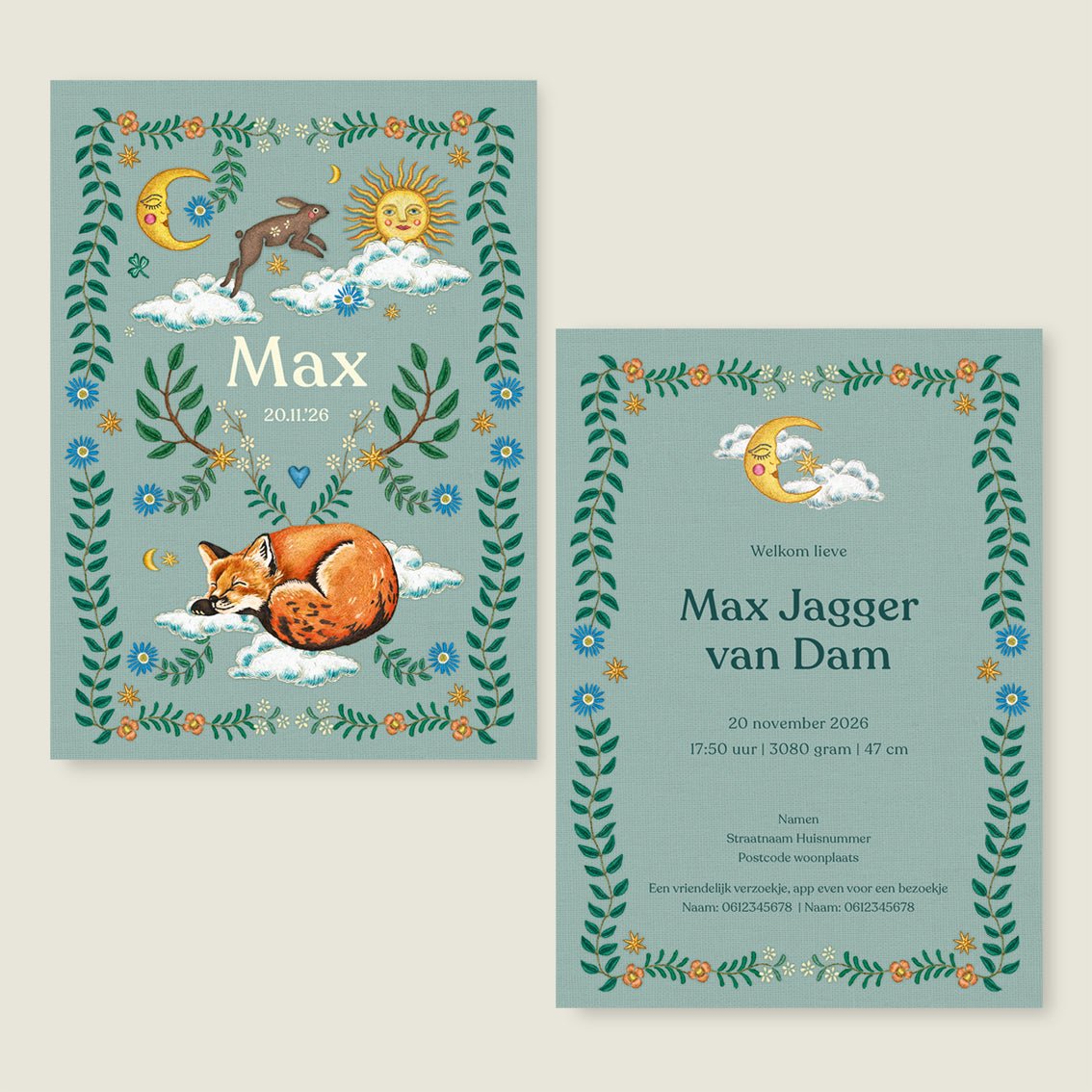 Sample Embroider Rabbit Light Blue - Story of July