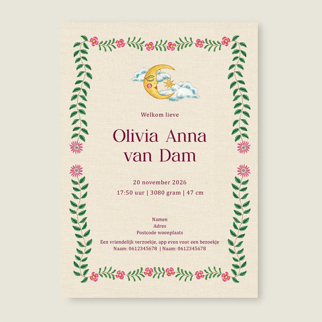 Sample Embroider Rabbit Red - Story of July