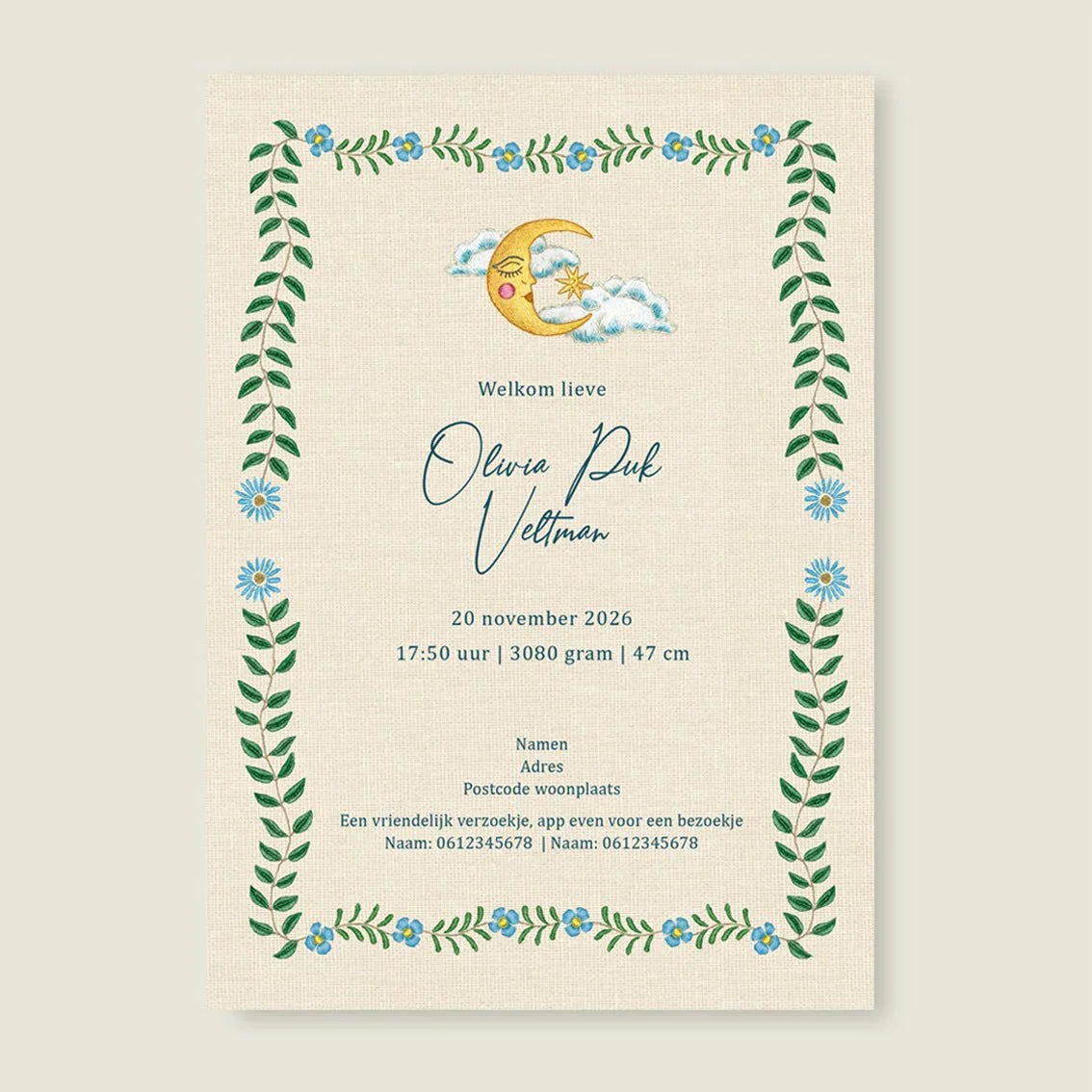 Sample Embroider Swan Heart Blue - Story of July