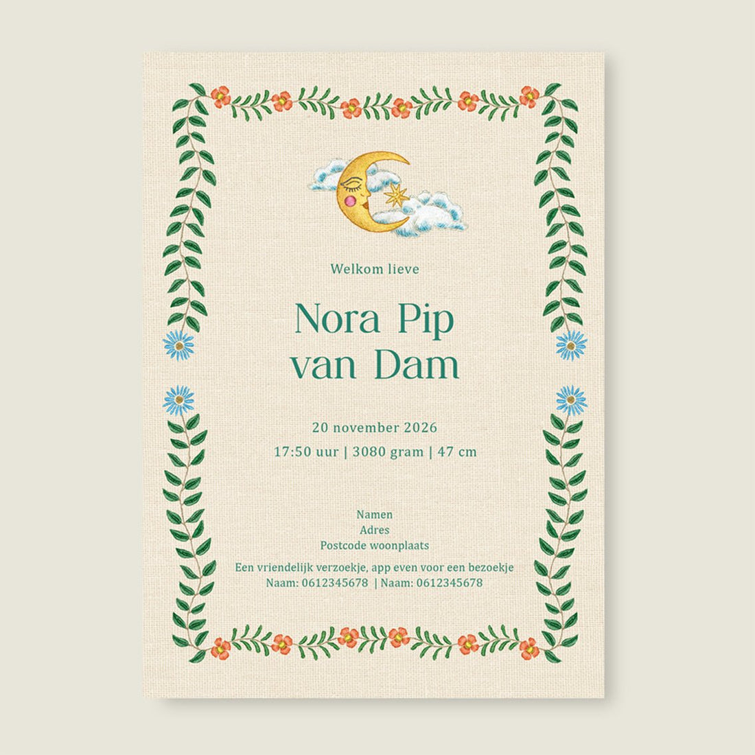 Sample Embroider Swan Offwhite - Story of July