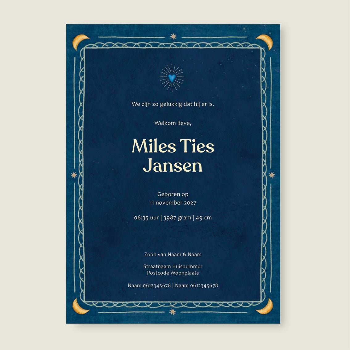 Sample Heart Bird Dark Blue - Story of July