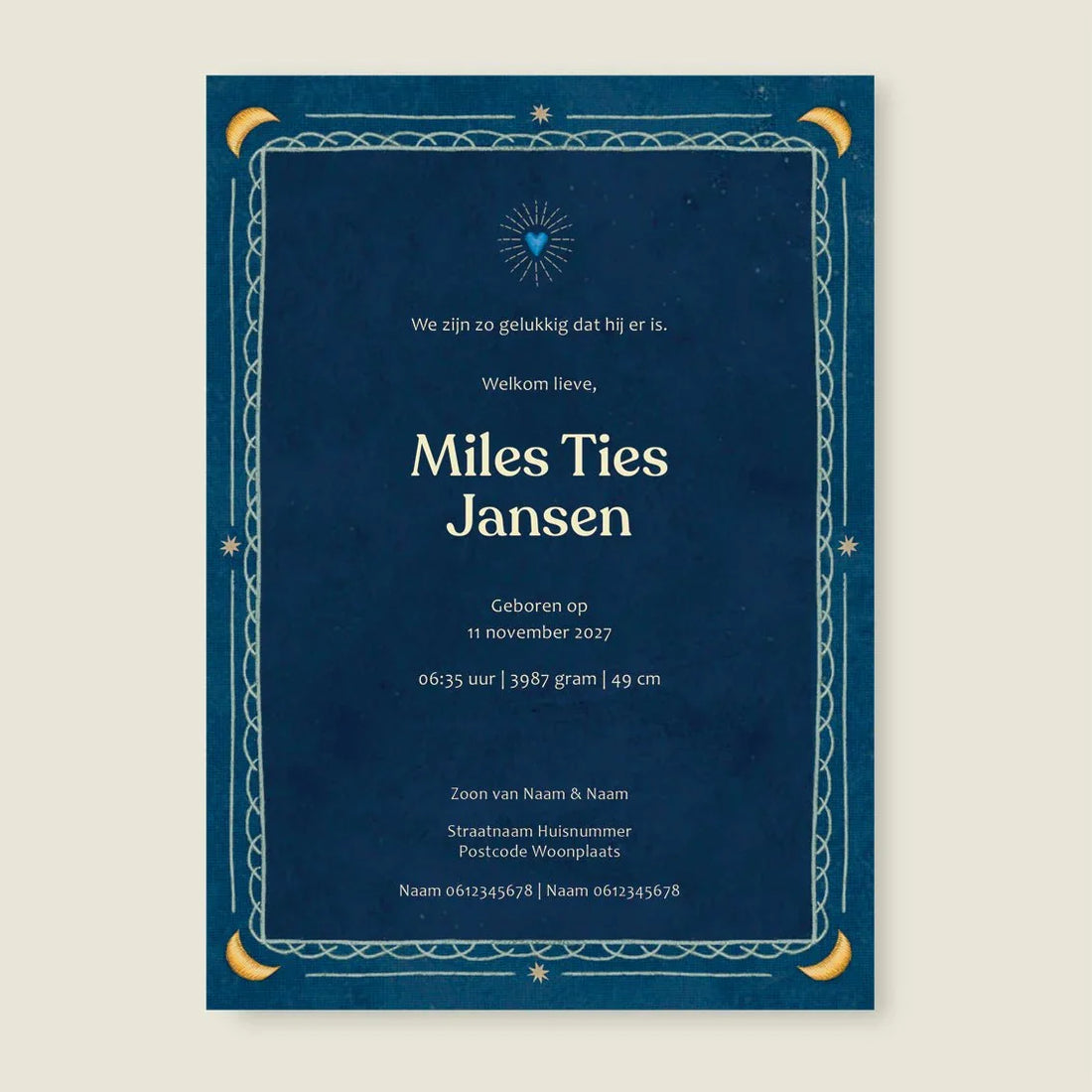 Sample Heart Bird Dark Blue - Story of July
