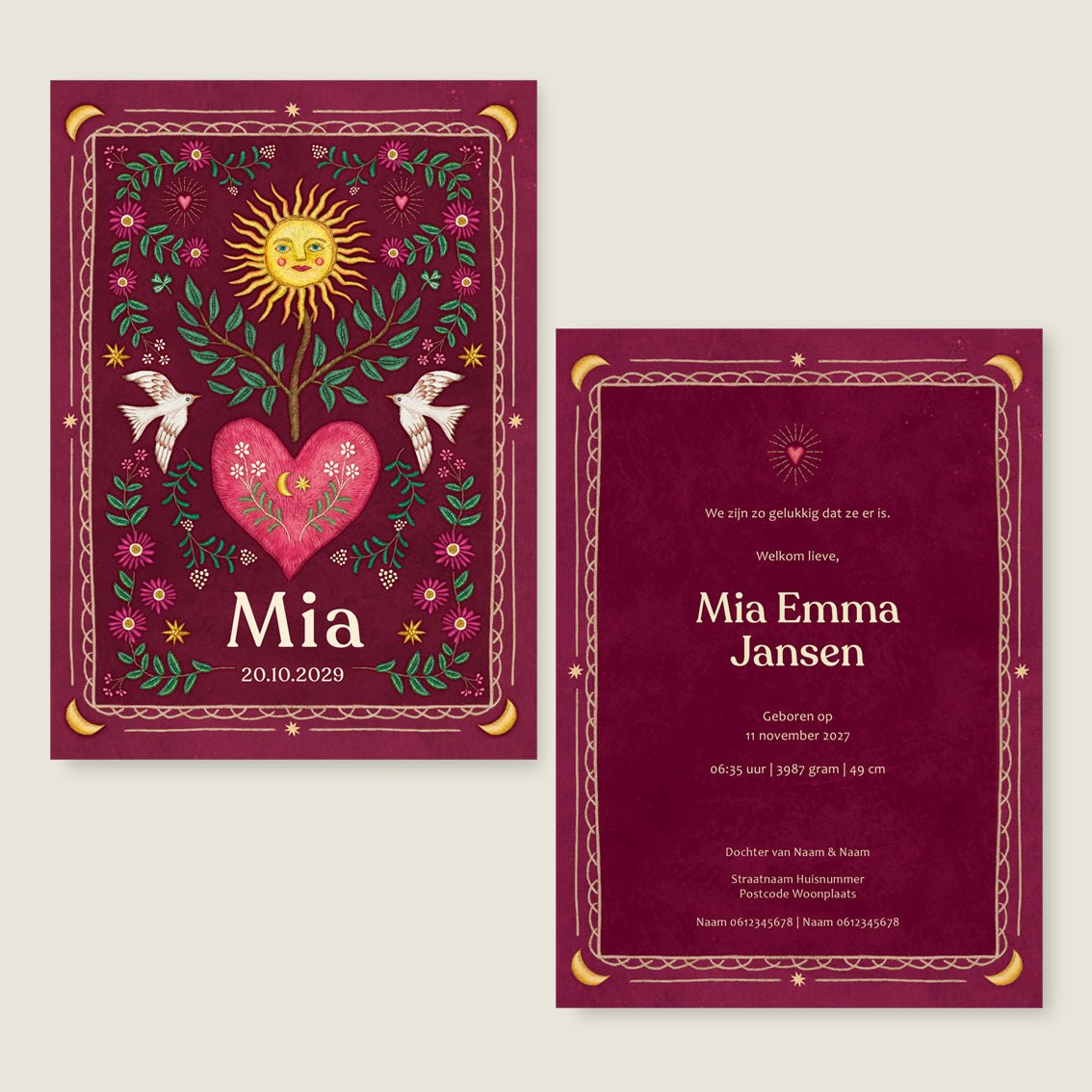 Sample Heart Bird Red - Story of July