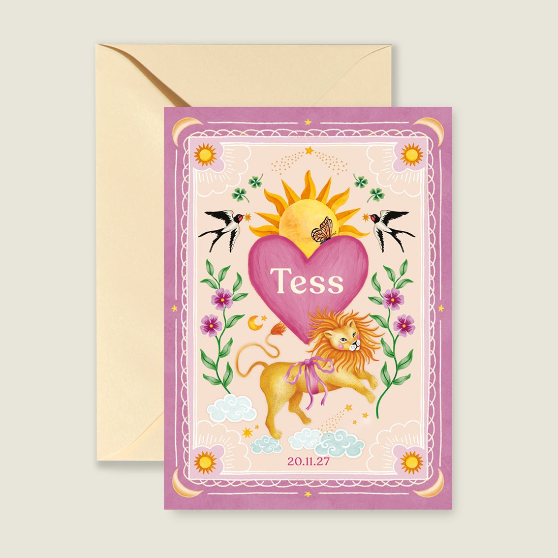 Sample Lovely Lion Heart Pink - Story of July