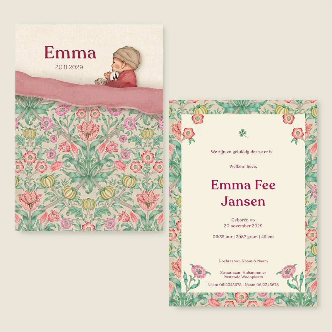 Sample Sleep Tight Flowers Pink - Story of July