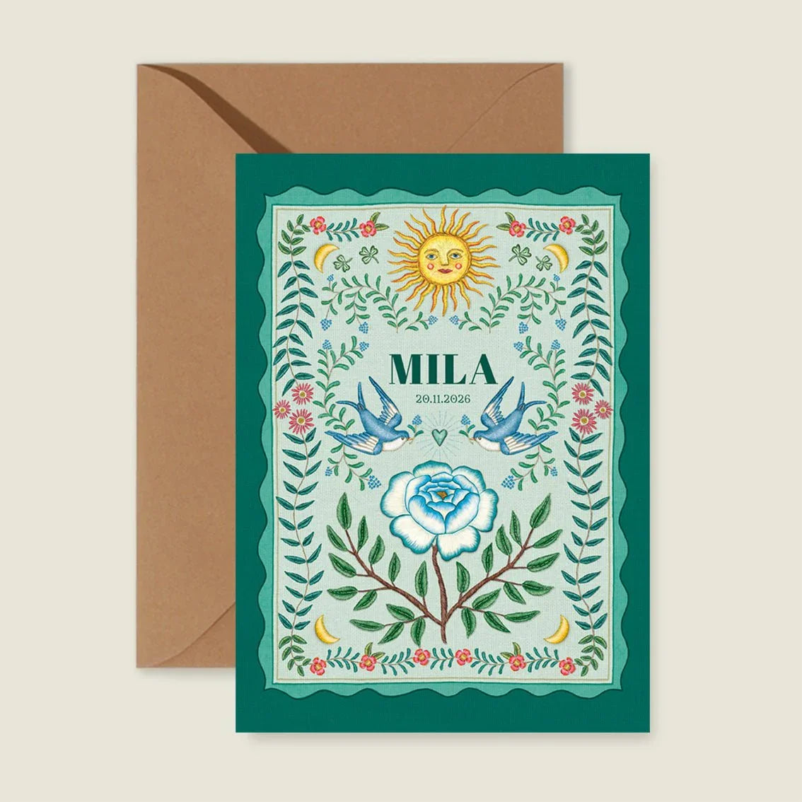 Sample Sparrow Birds Green - Story of July