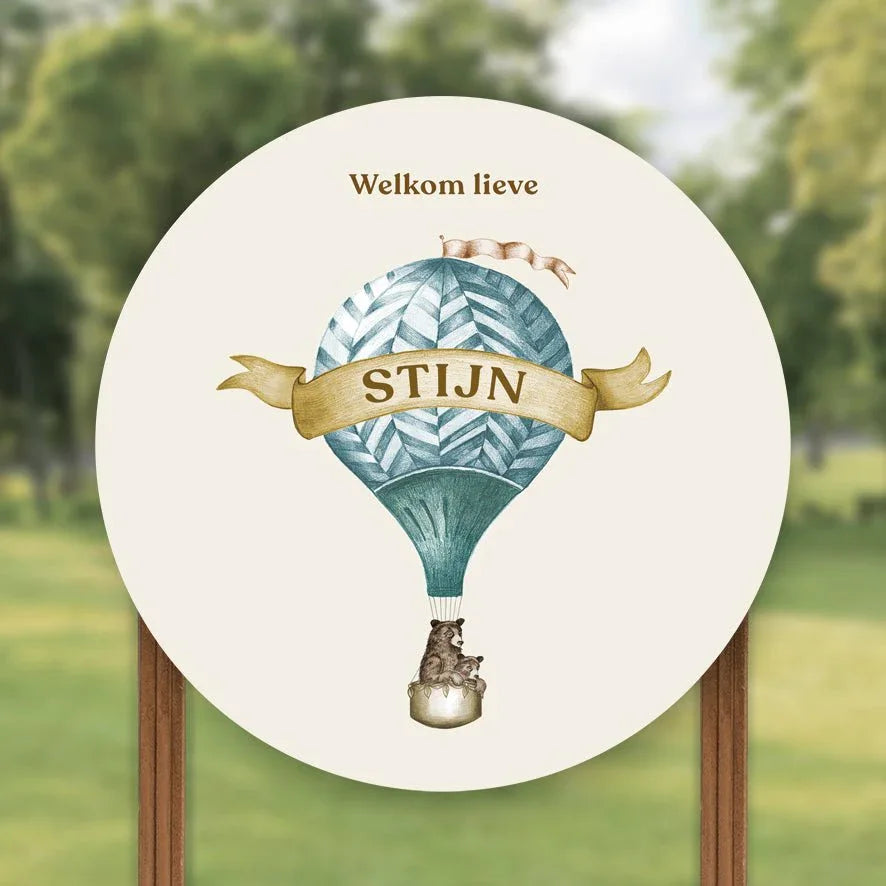 Tuinbord Bear Balloon Blue - Story of July