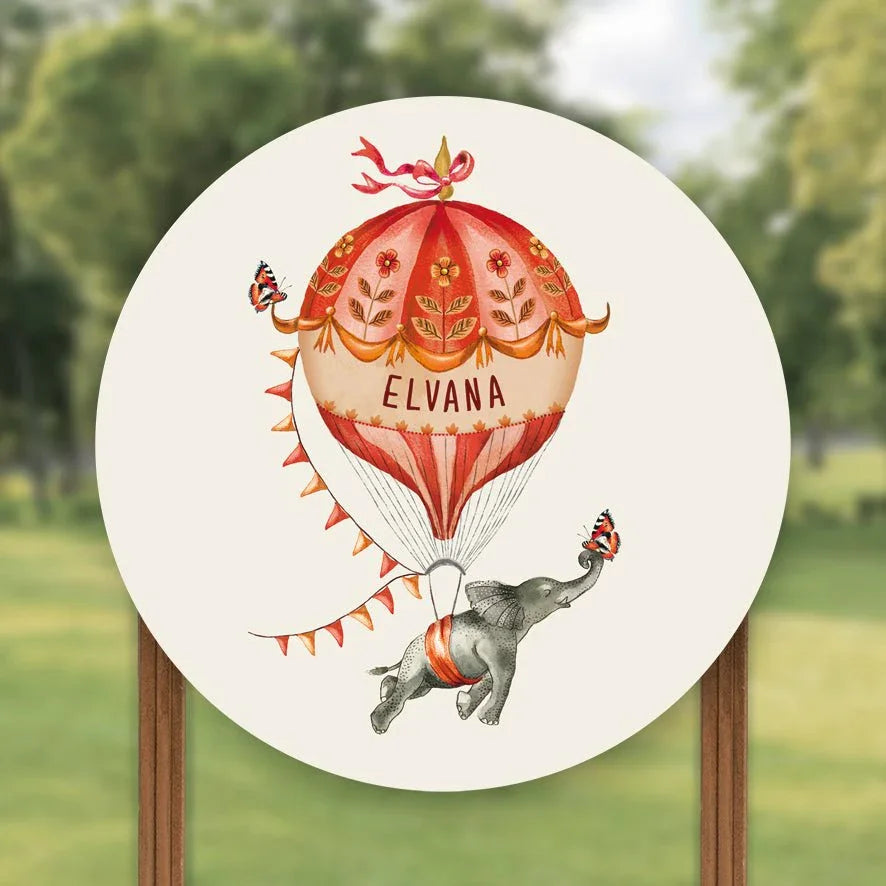 Tuinbord Elephant Balloon Orange - Story of July