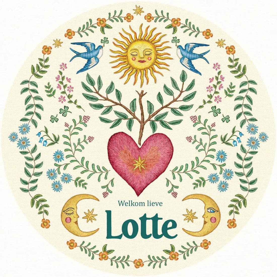 Tuinbord Embroider Heart - Story of July