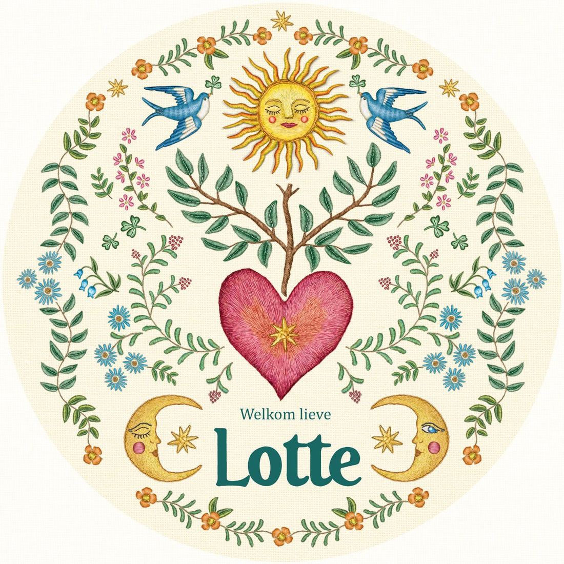 Tuinbord Embroider Heart - Story of July