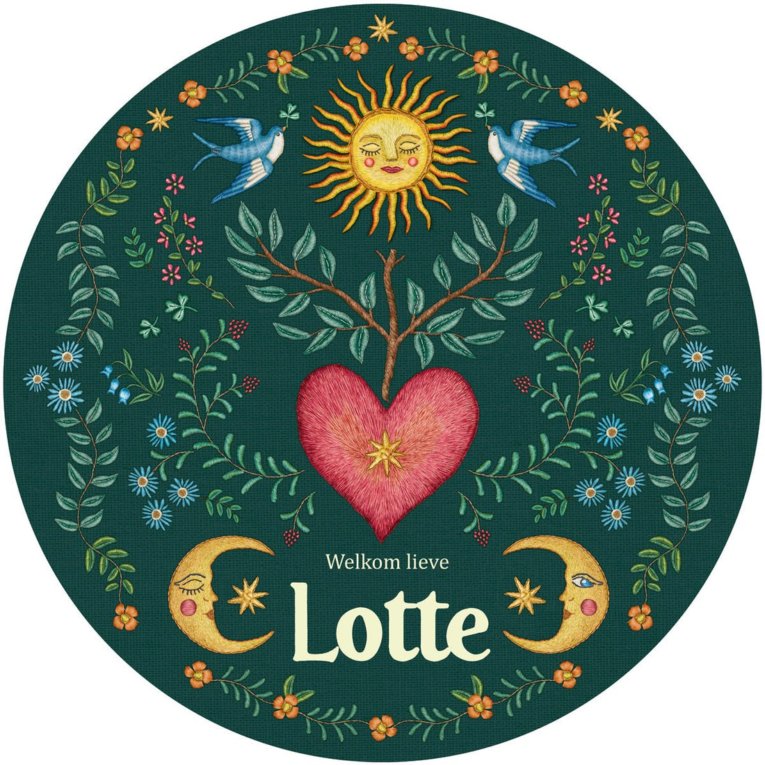 Tuinbord Embroider Heart Green - Story of July