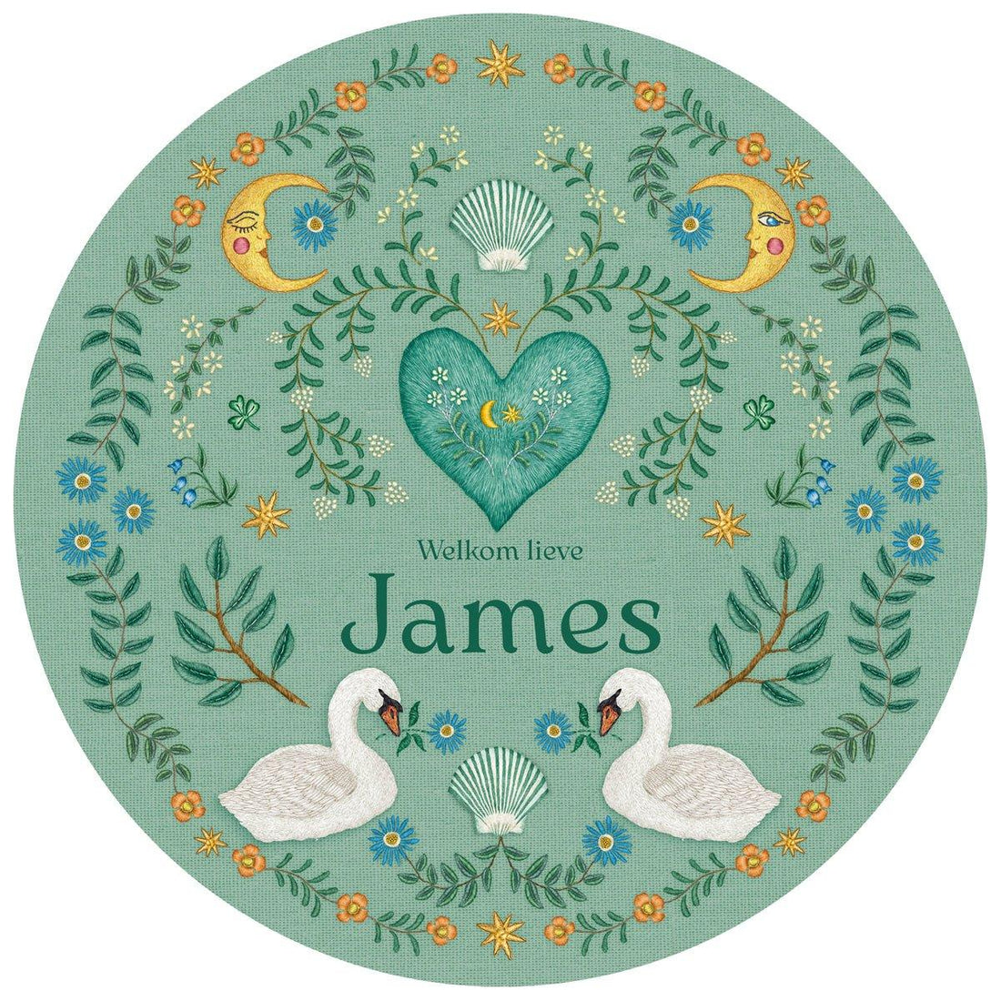 Tuinbord Embroider Swan Green - Story of July