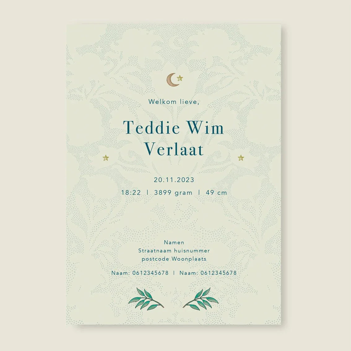 Geboortekaartje Blooming Flowers Blue - Story of July