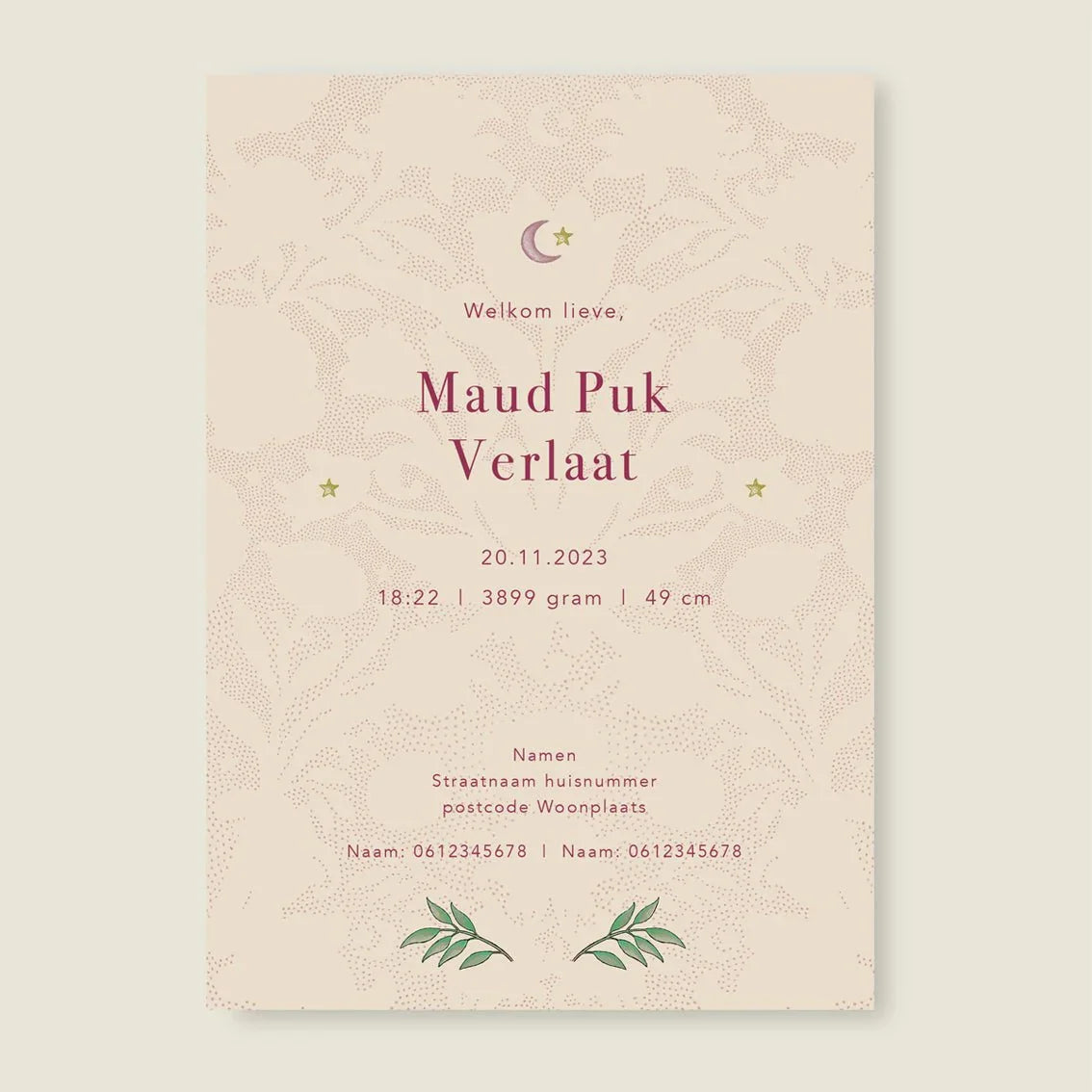 Geboortekaartje Blooming Flowers Pink - Story of July