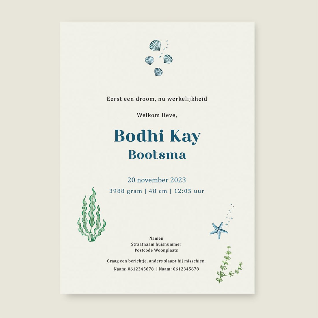 Geboortekaartje Cheeky Otters Lake - Story of July