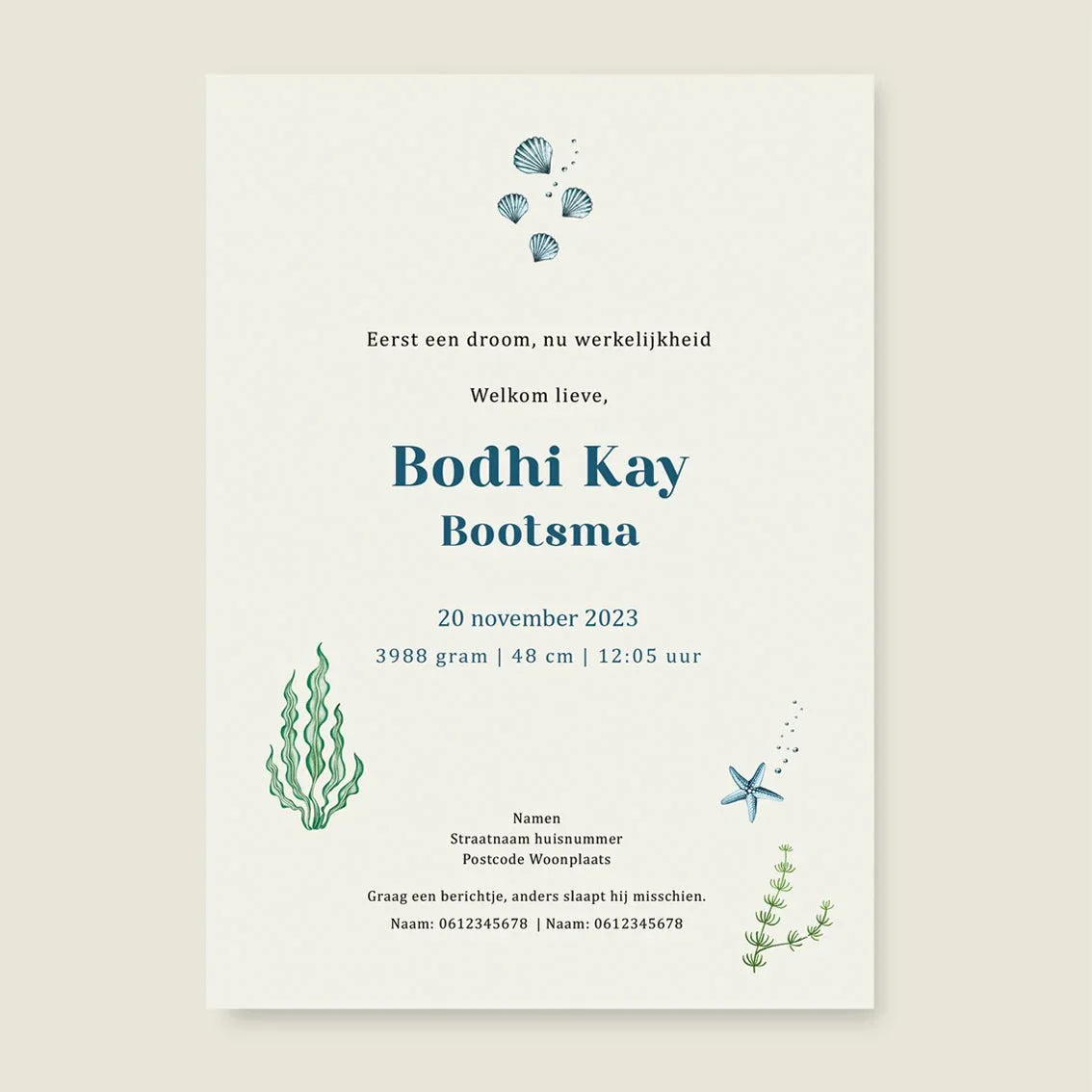 Geboortekaartje Cheeky Otters Lake - Story of July