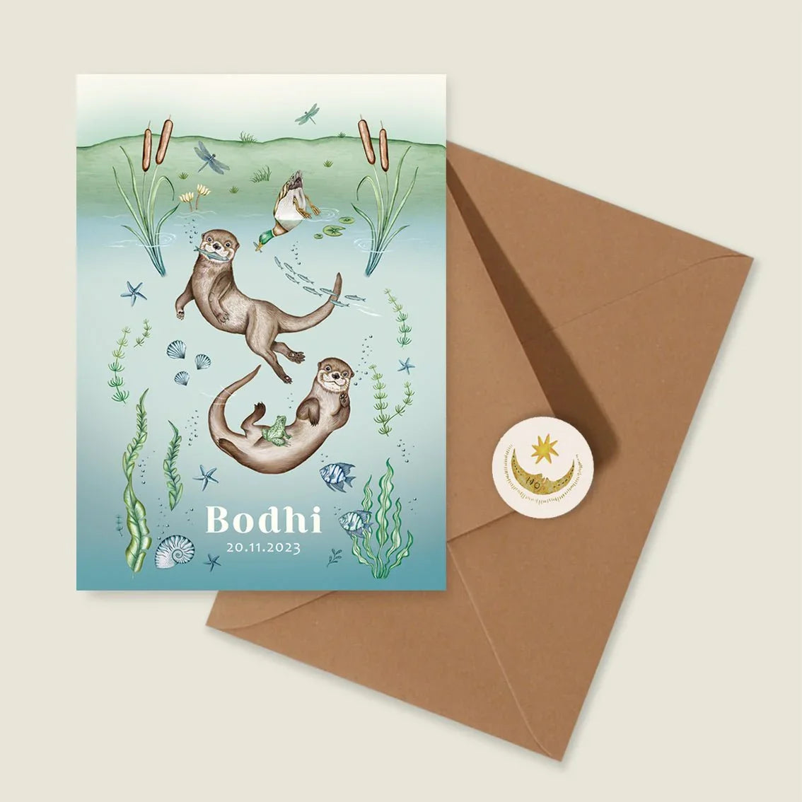 Geboortekaartje Cheeky Otters Lake - Story of July