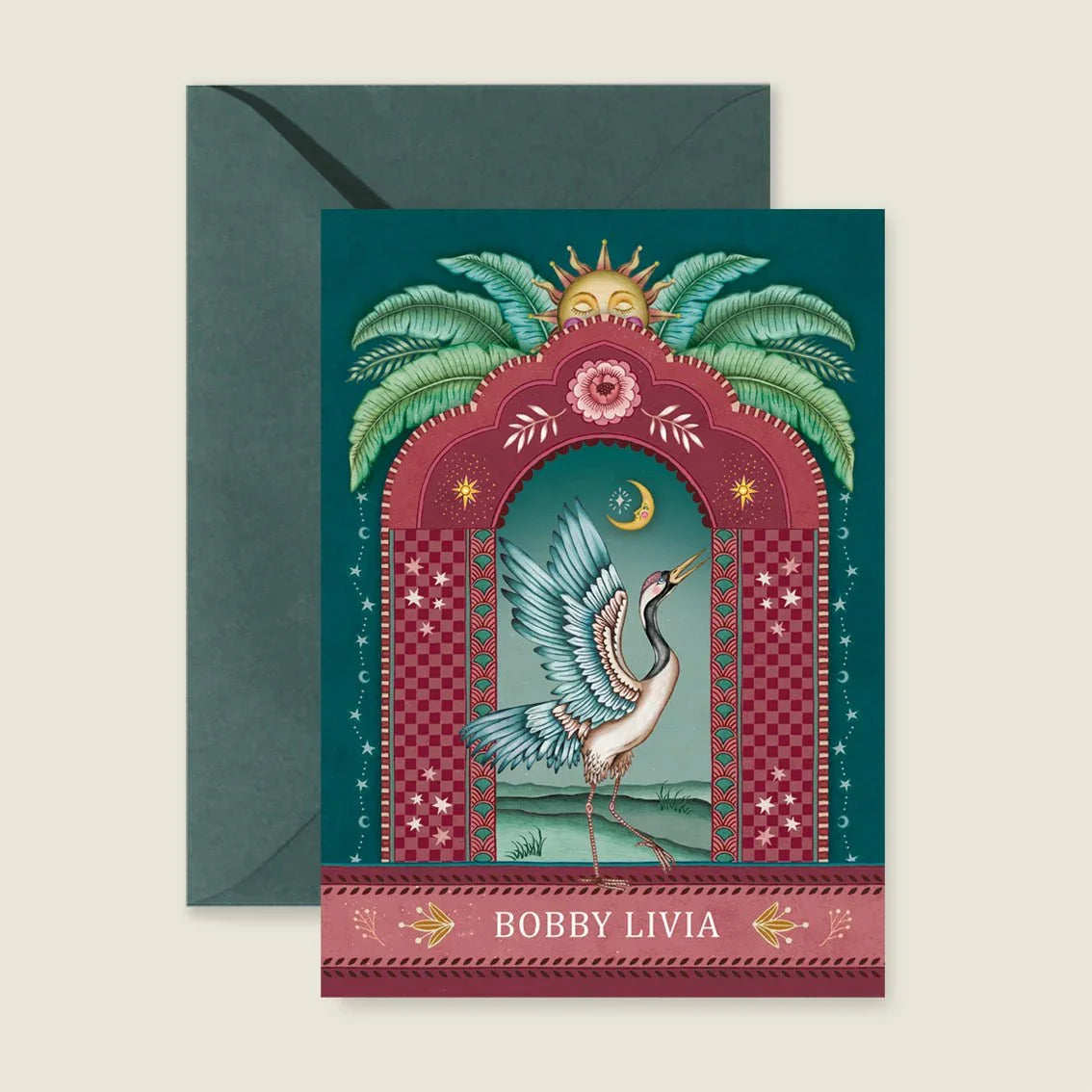 Geboortekaartje Crane Bird Red - Story of July