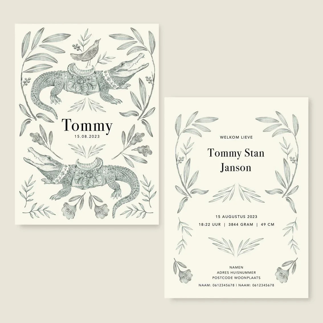 Geboortekaartje Cute Crocka - Story of July