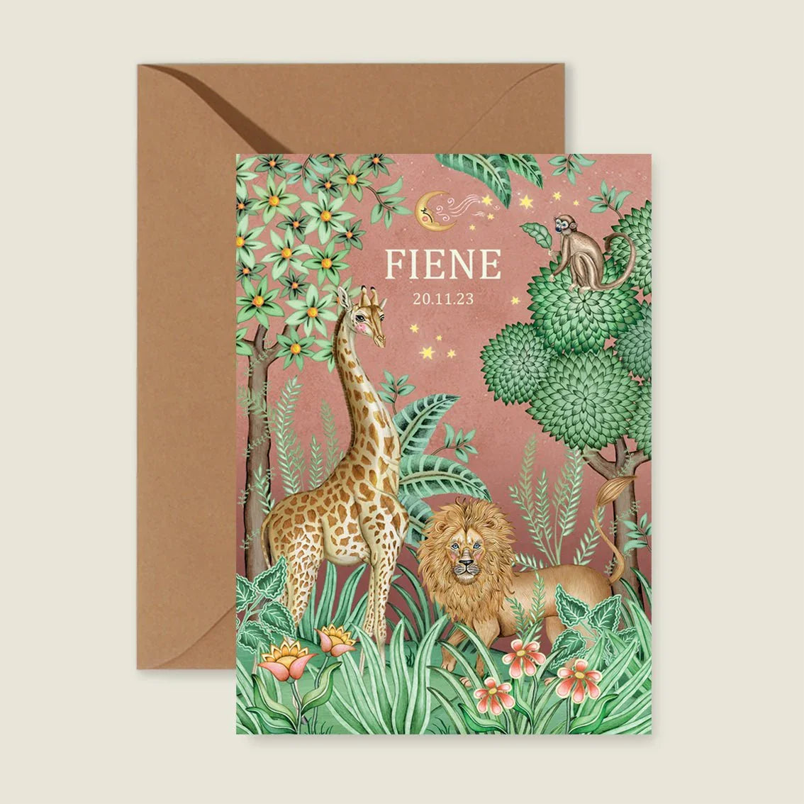 Geboortekaartje Lion And The Giraffe Terra - Story of July