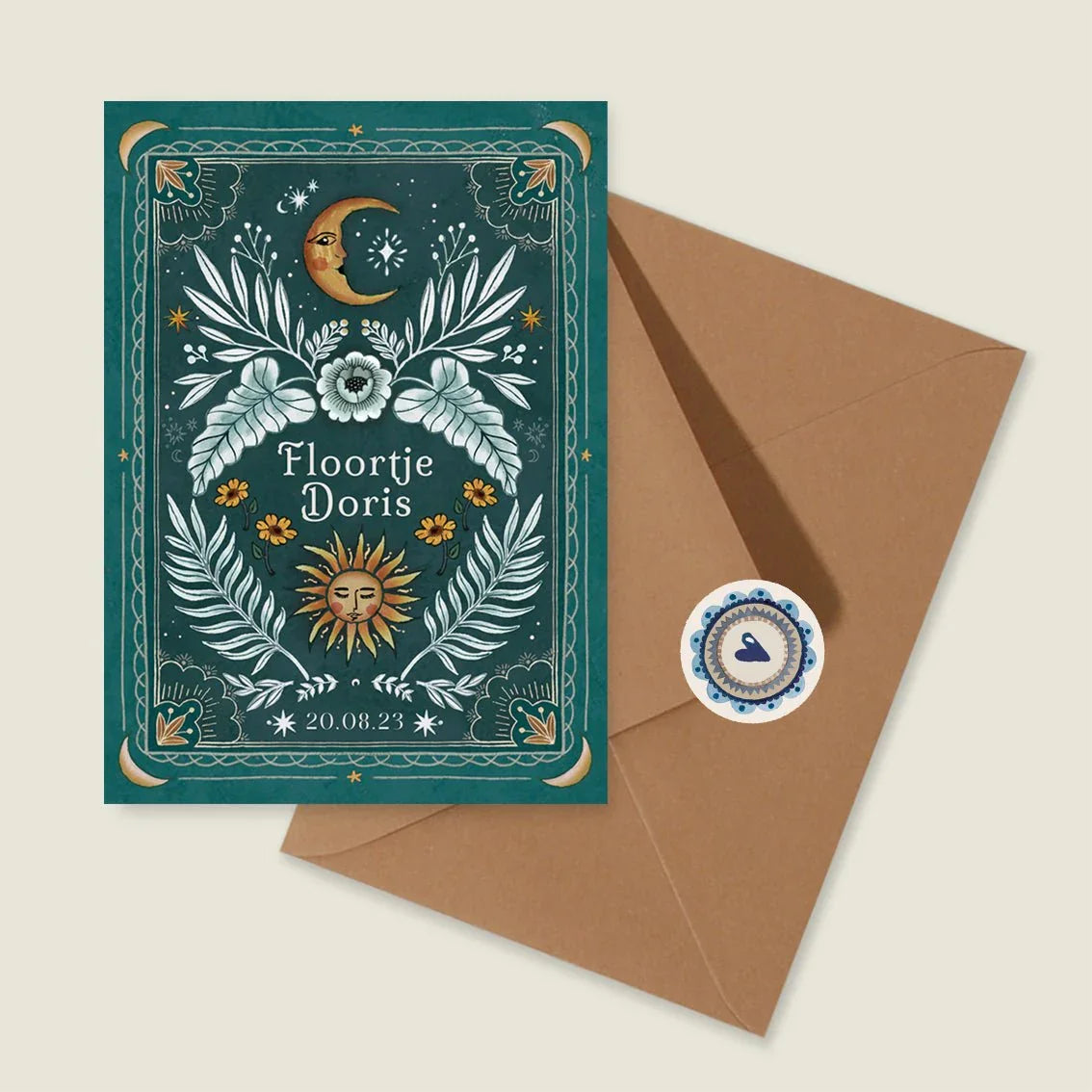 Geboortekaartje Moonchild Green - Story of July