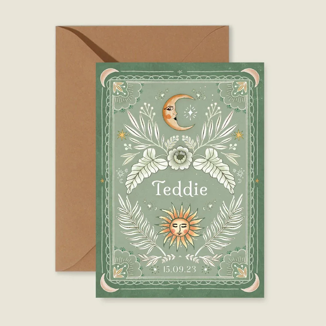 Geboortekaartje Moonchild Lightgreen - Story of July