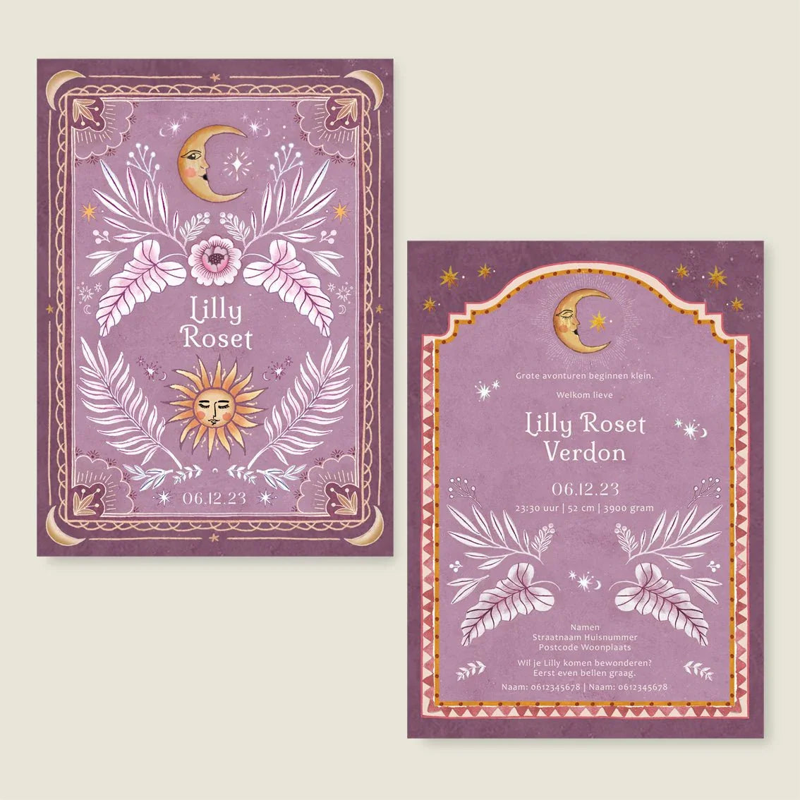 Geboortekaartje Moonchild Lila - Story of July