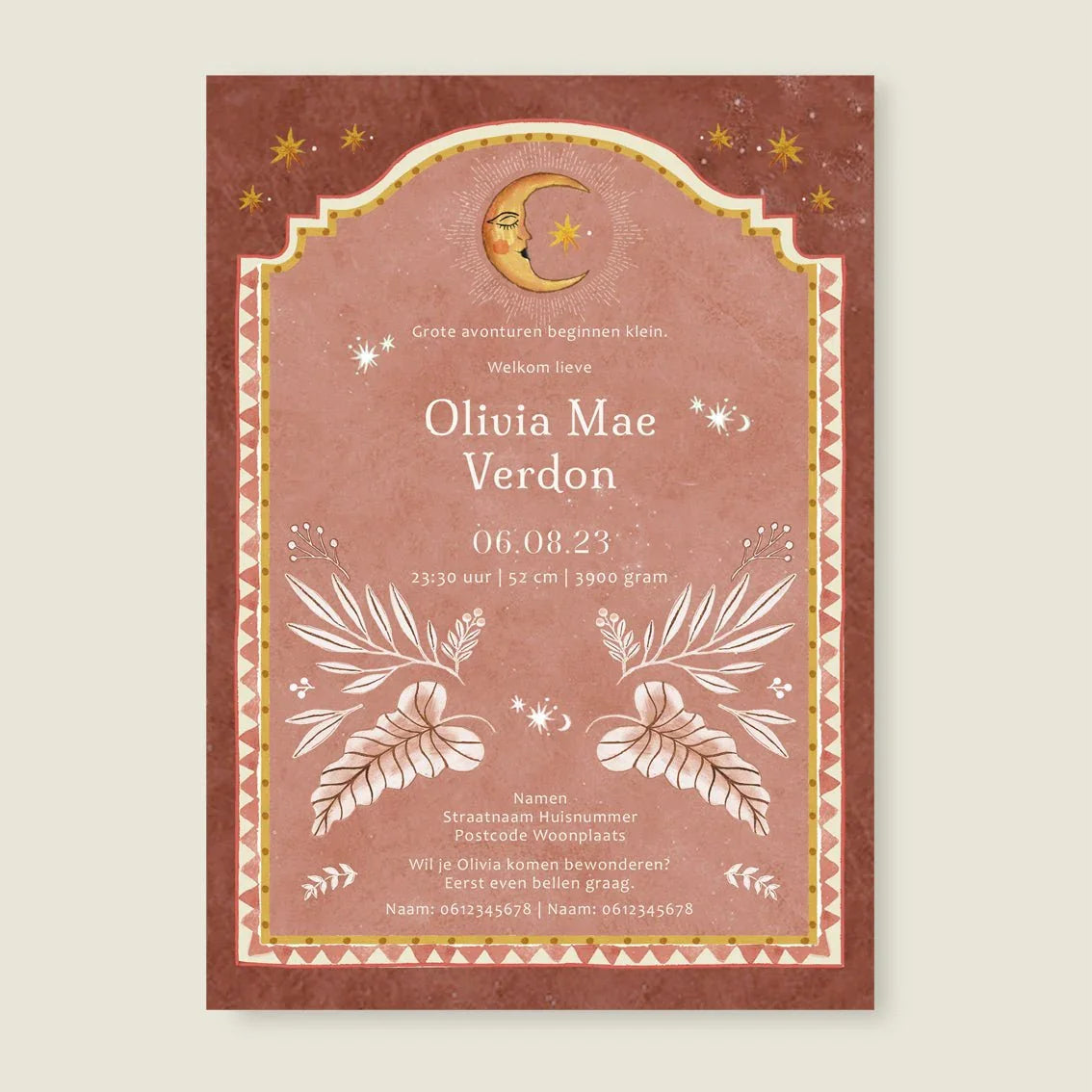 Geboortekaartje Moonchild Terra - Story of July
