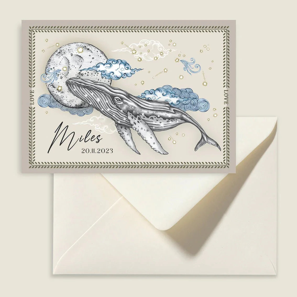 Geboortekaartje Moonlighting Whale - Story of July
