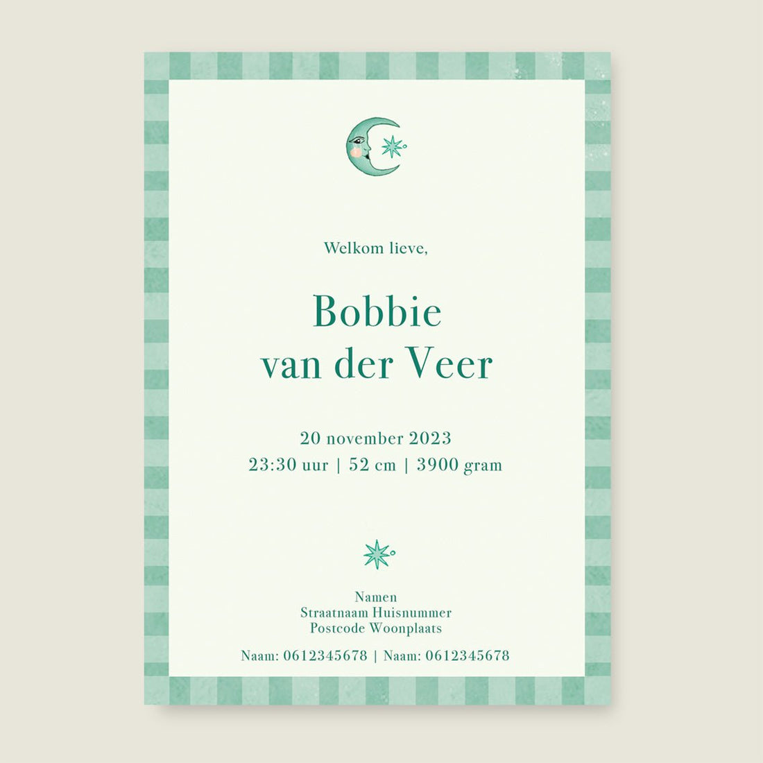 Geboortekaartje Nightingtales Green - Story of July