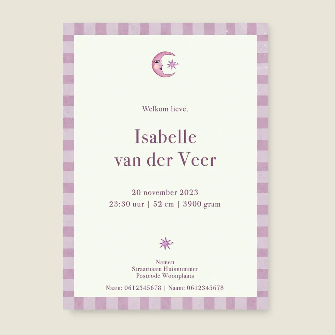 Geboortekaartje Nightingtales Lila - Story of July