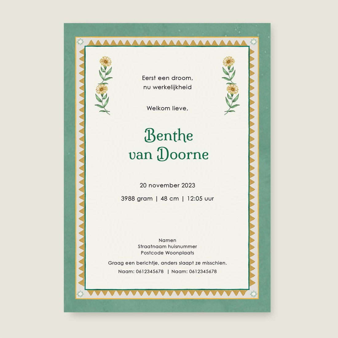 Geboortekaartje Spring Tales - Story of July