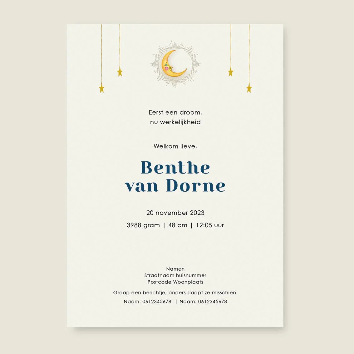 Geboortekaartje Star Animals - Story of July