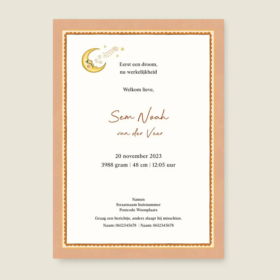 Geboortekaartje Stork And Baby Terra - Story of July