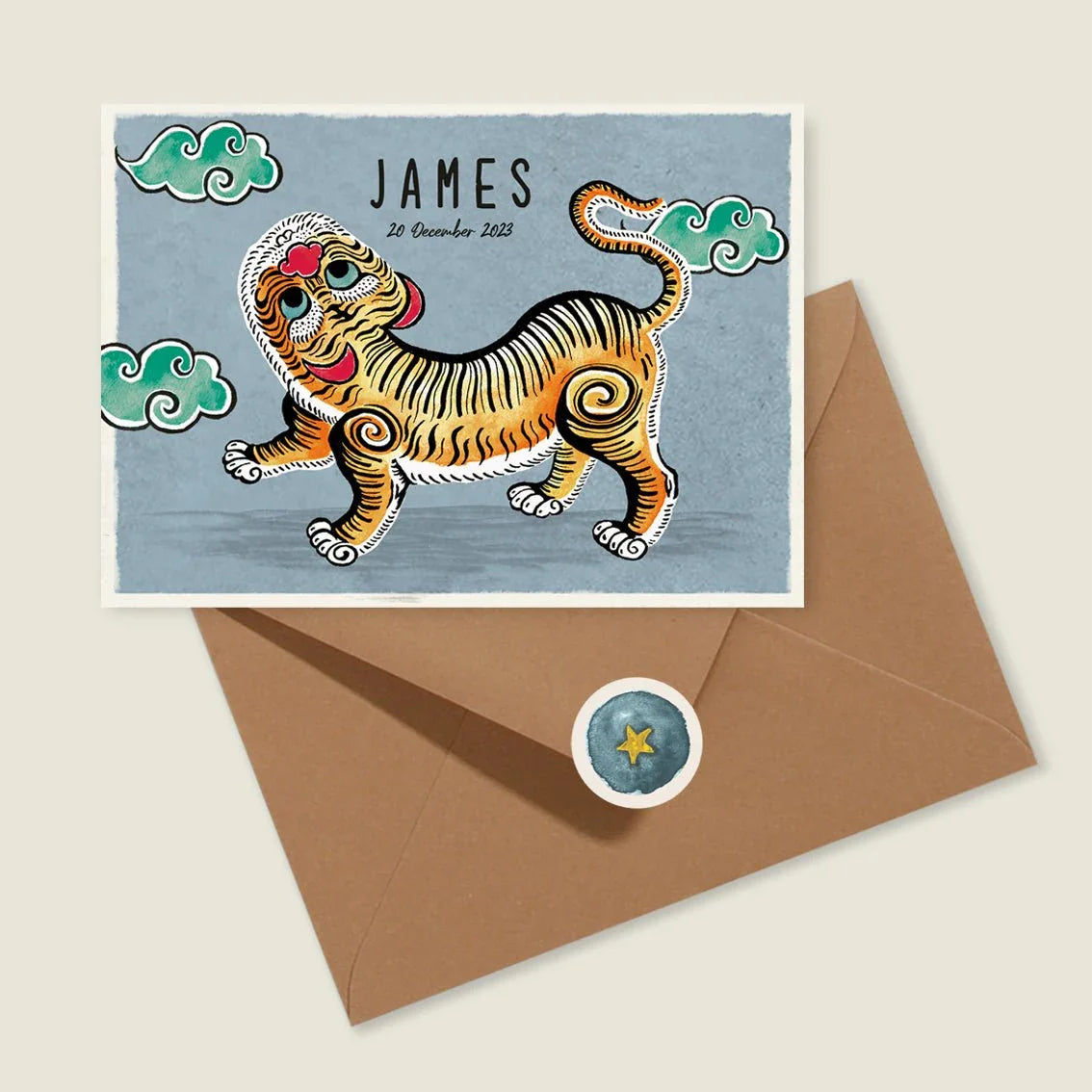 Geboortekaartje The Blue Tiger - Story of July