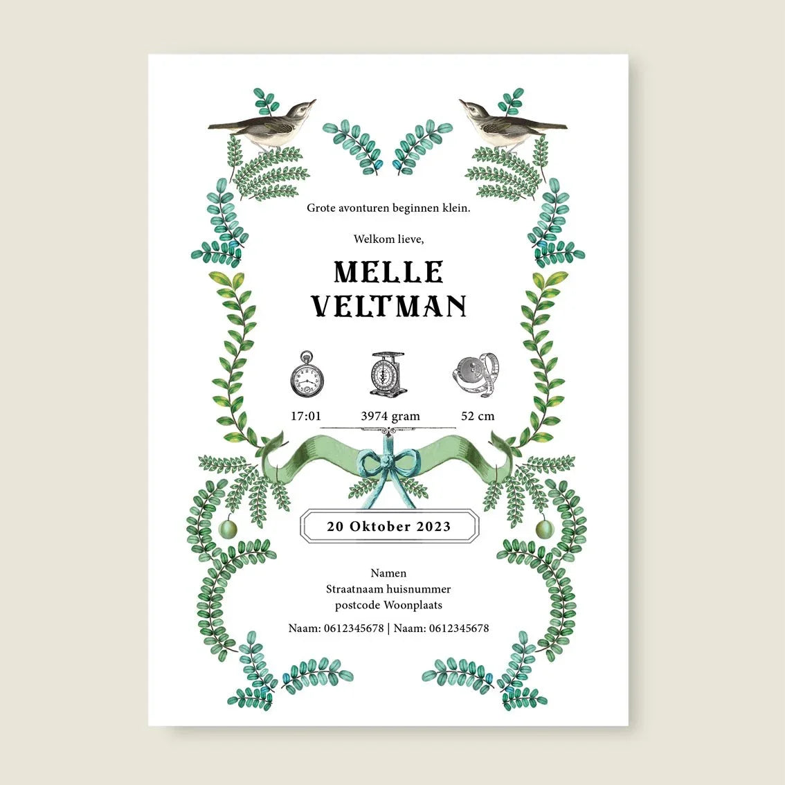 Geboortekaartje The Forest - Story of July