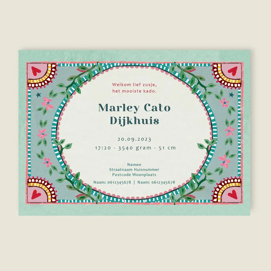 Geboortekaartje The Swan Hearts - Story of July