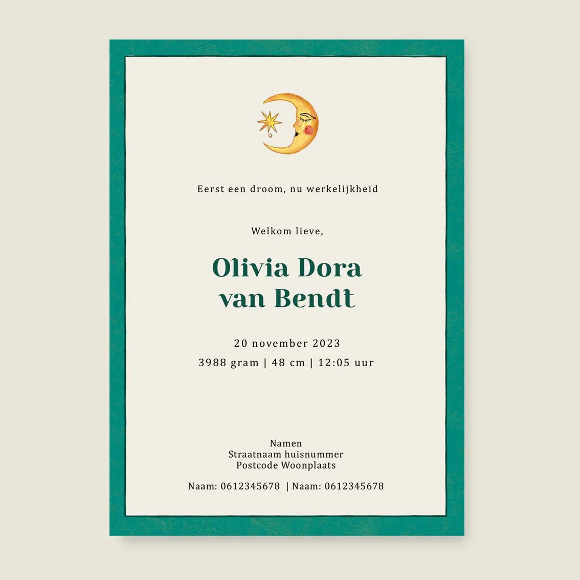 Geboortekaartje Tiger Heart - Story of July