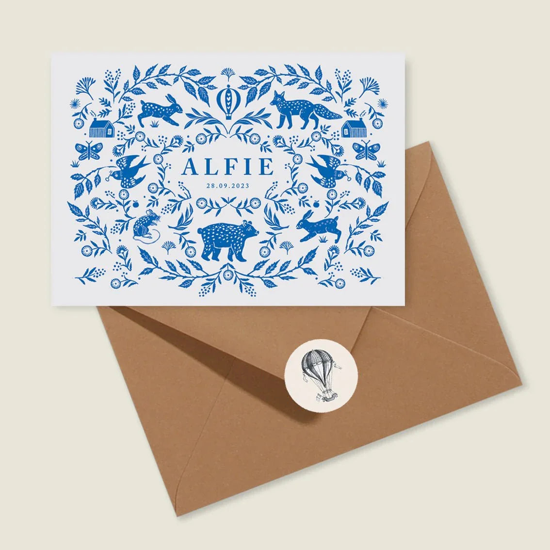 Geboortekaartje Wilderness Blue - Story of July