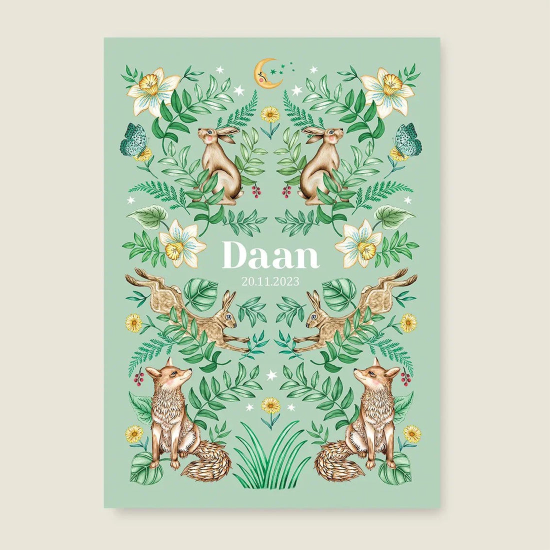 Print Bos Dieren Light Green - Story of July