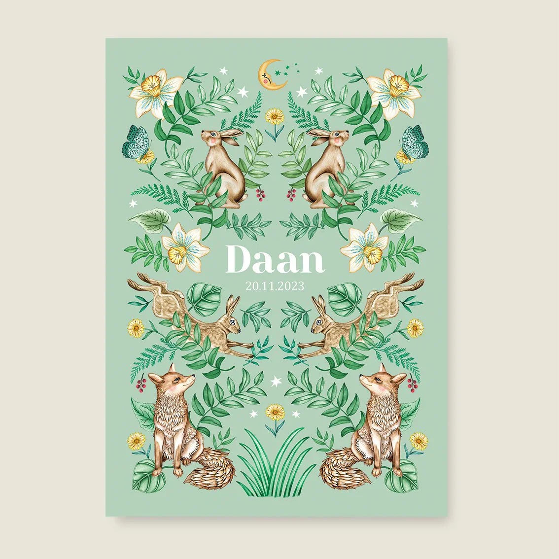 Print Bos Dieren Light Green - Story of July