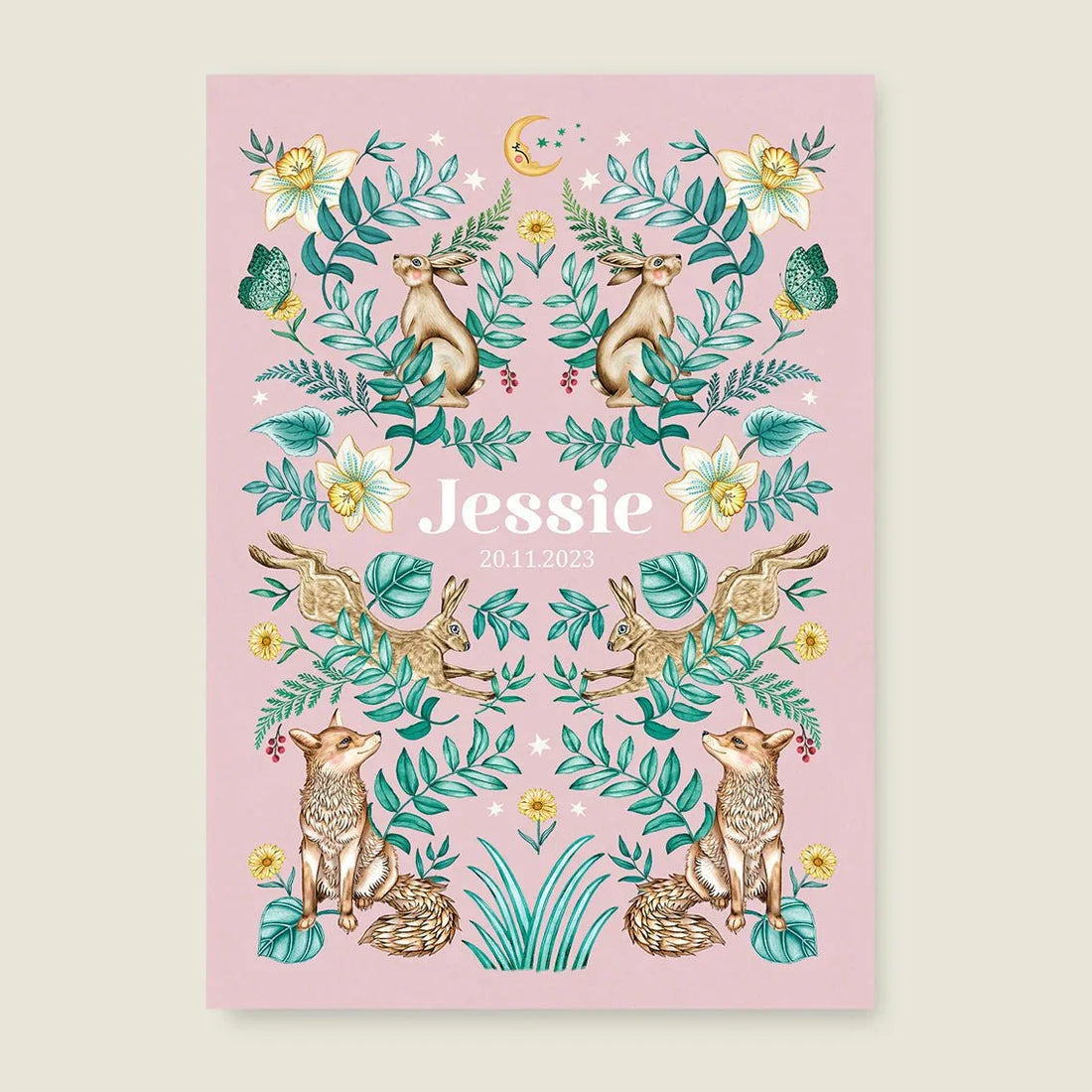 Print Bos Dieren Pink - Story of July