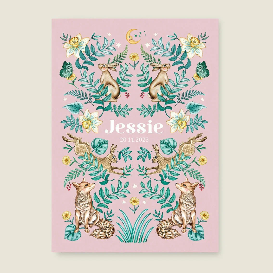 Print Bos Dieren Pink - Story of July